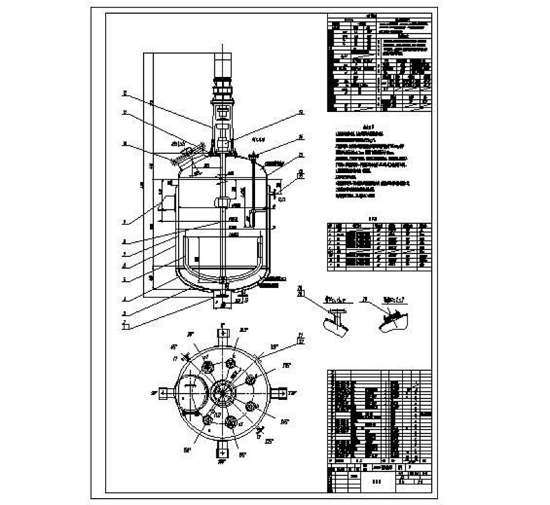 3000L不銹鋼反應釜總裝圖CAD圖紙