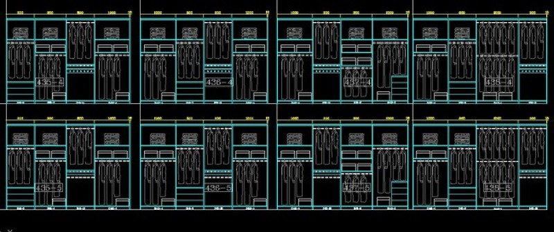 原创衣柜家具CAD图纸含衣帽间设计 原创衣柜家具CAD图纸含衣帽间设计