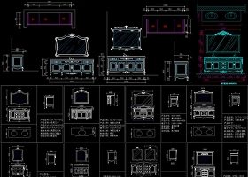浴室柜衛(wèi)浴柜設(shè)計(jì)素材CAD圖庫(kù)