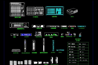 原創(chuàng)會議音響燈光器材CAD圖庫圖塊模板-版權(quán)可商用