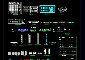 原創會議音響燈光器材CAD圖庫圖塊模板-版權可商用