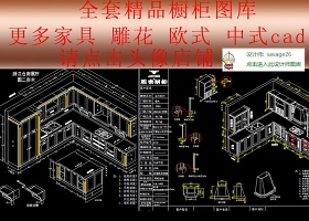 原創全套精品歐式整體實木櫥柜圖庫-版權可商用