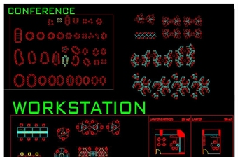 新穎別致的辦公家具CAD圖庫(kù)