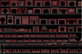 原创中式屏风CAD图纸中式图库-版权可商用