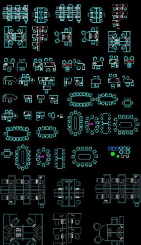 CAD平面圖庫(kù)家具辦公桌椅會(huì)議桌圖庫(kù)家居