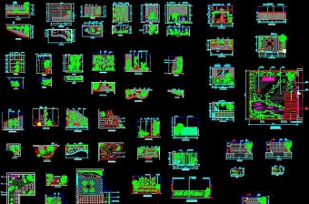 原创CAD室内小景园林景观立面图施工图节点-版权可商用