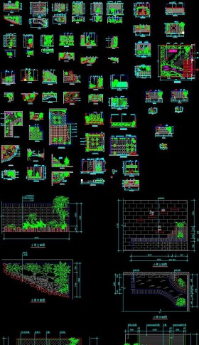 原創CAD室內小景園林景觀立面圖施工圖節點-版權可商用