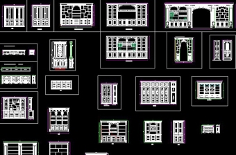 CAD欧式酒柜衣柜衣帽柜鞋柜大样施工图