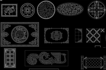 原创CAD中式地面拼花图集水刀拼花雕刻花纹-版权可商用