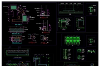 几款精致接待台吧台CAD立面剖面
