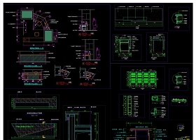 幾款精致接待臺吧臺CAD立面剖面