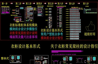 原创最牛标准衣柜绘图设计模块CAD图库-版权可商用