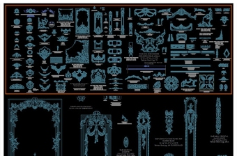 國外原版法式雕花CAD圖庫