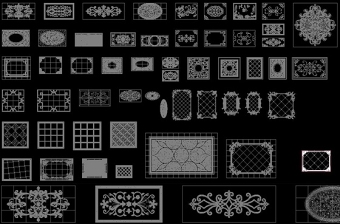 CAD地面瓷磚拼花圖紙大理石水刀石拼花圖